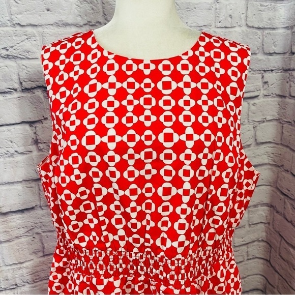 BODEN Coral Mosaic Sleeveless Smocked Waist Mini Dress - SIZE 16/18R - NWT - Picture 3 of 13